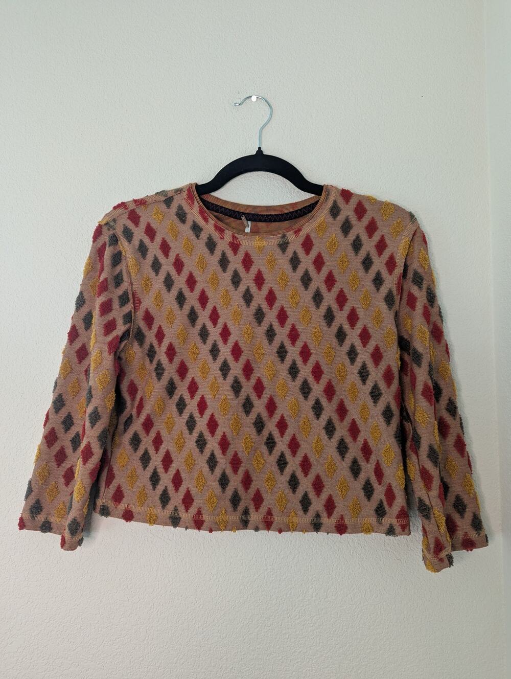 Free People Magic Carpet Geometric Cropped Top M Boho Unique Coquette Summer